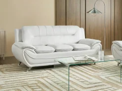 Set da salotto 6 posti LEIRA Pelle sintetica Bianco