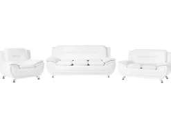 Set da salotto 6 posti LEIRA Pelle sintetica Bianco