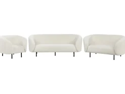 Set da salotto 6 posti LOEN Bouclé Bianco