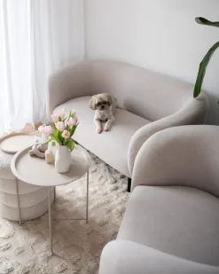 Set da salotto 3 posti LOEN Tessuto Beige chiaro