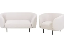 Set da salotto 3 posti LOEN Tessuto Beige chiaro