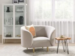 Set da salotto 3 posti LOEN Tessuto Beige chiaro
