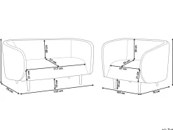 Set da salotto 3 posti LOEN Tessuto Beige chiaro