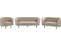 Set da salotto 6 posti LOEN Tessuto Tortora