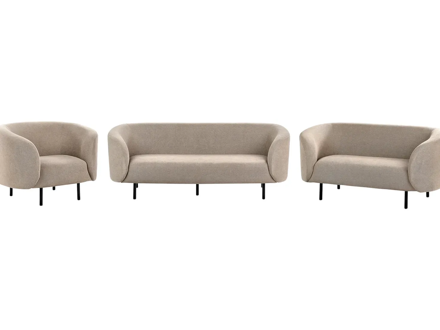 Set da salotto 6 posti LOEN Tessuto Tortora