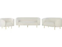 Set da salotto 6 posti LOEN Bouclé Bianco