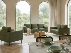 Set da salotto 6 posti LOUSTO Tessuto Verde