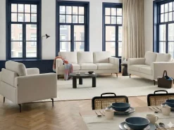 Set da salotto 6 posti LOUSTO Tessuto Beige chiaro