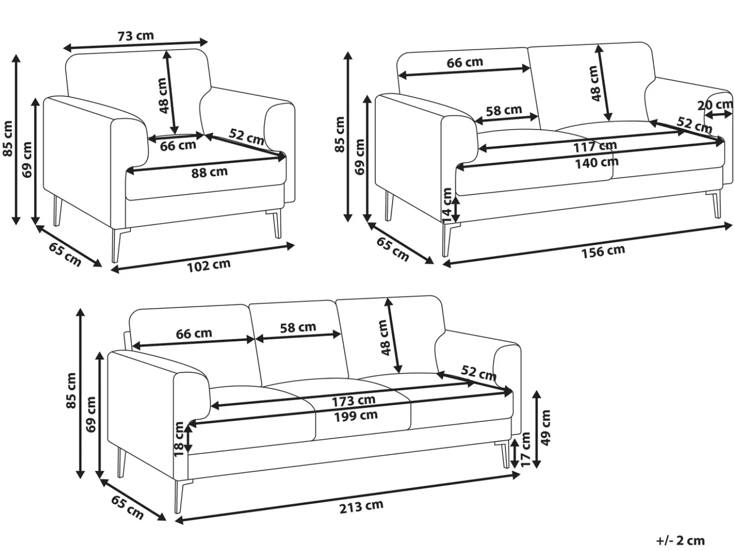 Set da salotto 6 posti LOUSTO Tessuto Marrone
