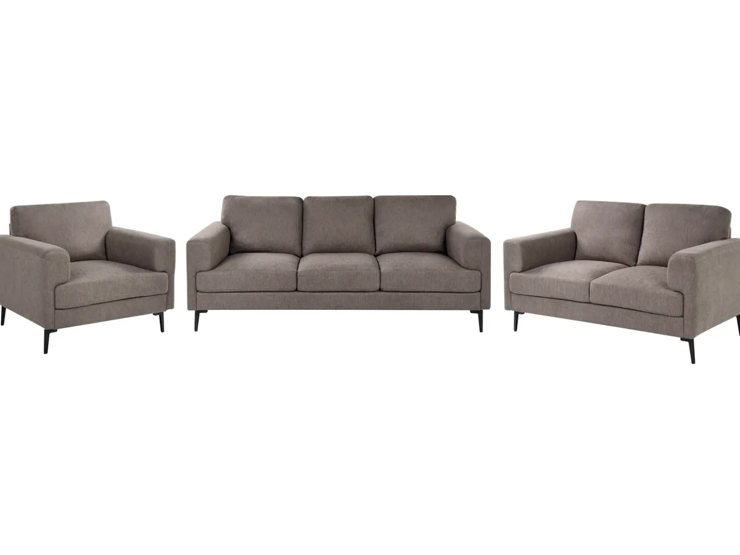 Set da salotto 6 posti LOUSTO Tessuto Marrone
