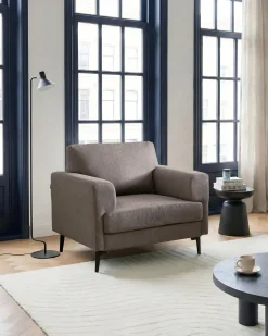 Set da salotto 6 posti LOUSTO Tessuto Marrone