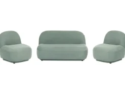 Set da salotto 4 posti LOVBERG Tessuto Verde chiaro