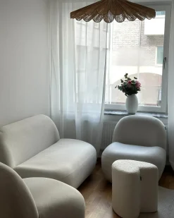 Set da salotto 4 posti LOVBERG Tessuto Bianco sporco