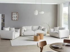 Set da salotto 5 posti LUVOS Tessuto Bianco sporco