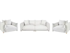Set da salotto 5 posti LUVOS Tessuto Bianco sporco