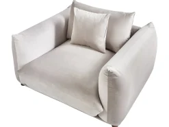 Set da salotto 5 posti LUVOS Velluto Tortora