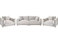 Set da salotto 5 posti LUVOS Velluto Tortora