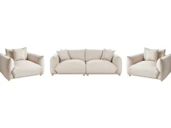 Set da salotto 5 posti LUVOS Tessuto Beige chiaro