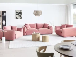 Set da salotto 5 posti LUVOS Velluto Rosa