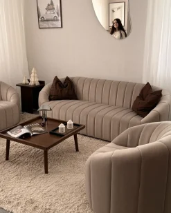 Set da salotto 6 posti MALUNG Velluto Beige