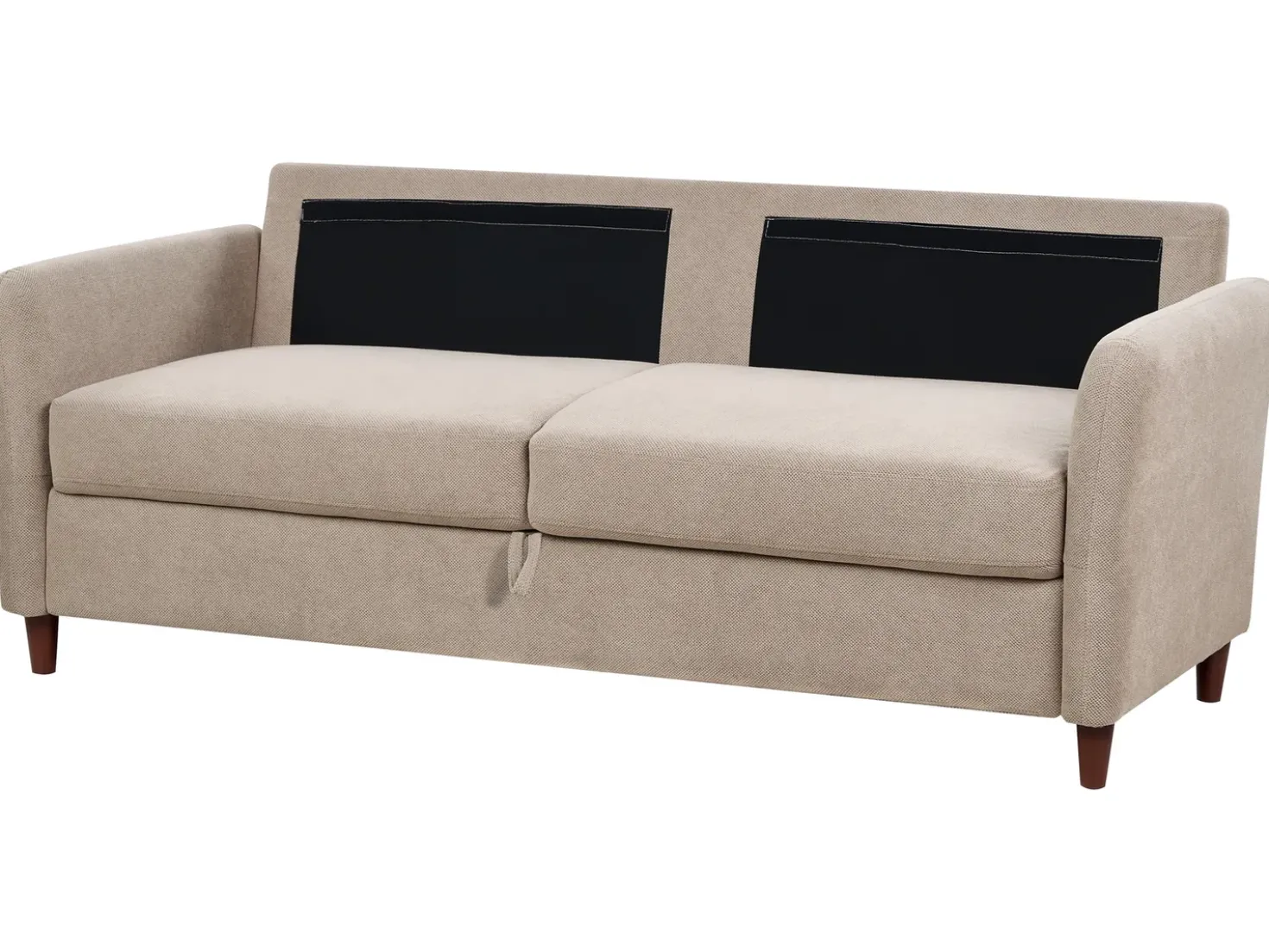 Set da salotto 5 posti MARE Tessuto Tortora con contenitore