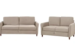 Set da salotto 5 posti MARE Tessuto Tortora con contenitore