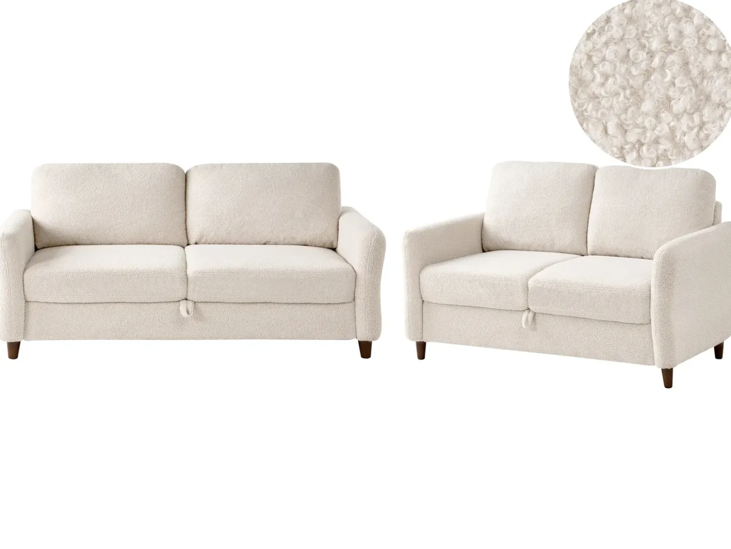 Set da salotto 5 posti MARE Bouclé Beige