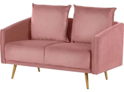 Set da salotto 5 posti MAURA Velluto Rosa