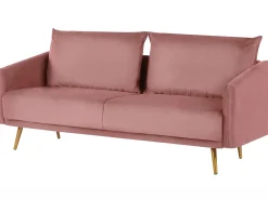 Set da salotto 5 posti MAURA Velluto Rosa