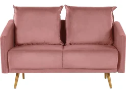 Set da salotto 5 posti MAURA Velluto Rosa