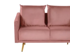 Set da salotto 5 posti MAURA Velluto Rosa