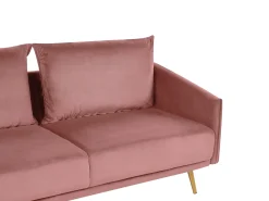 Set da salotto 5 posti MAURA Velluto Rosa