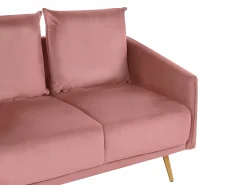 Set da salotto 5 posti MAURA Velluto Rosa