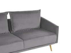 Set da salotto 5 posti MAURA Velluto Grigio
