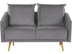 Set da salotto 5 posti MAURA Velluto Grigio