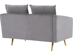 Set da salotto 5 posti MAURA Velluto Grigio