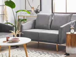 Set da salotto 5 posti MAURA Velluto Grigio