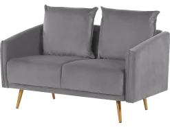Set da salotto 5 posti MAURA Velluto Grigio