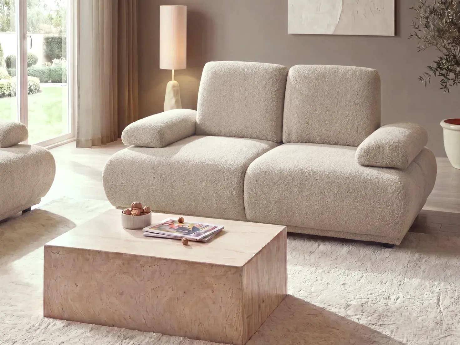Set da salotto 5 posti NACKA Bouclé Beige