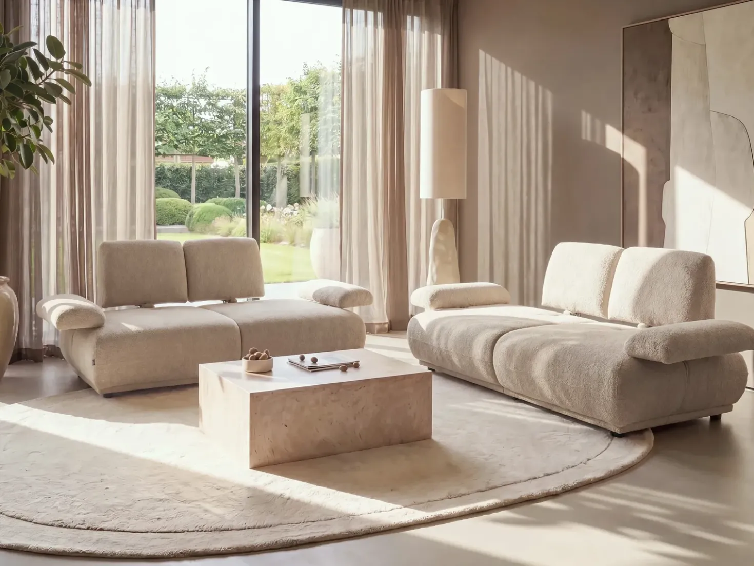 Set da salotto 5 posti NACKA Bouclé Beige
