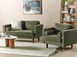 Set da salotto 3 posti NURMO Tessuto Verde scuro