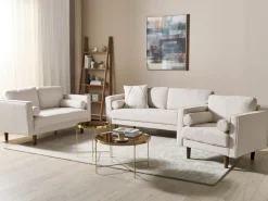 Set da salotto 6 posti NURMO Tessuto Beige chiaro