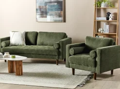 Set da salotto 4 posti NURMO Tessuto Verde scuro