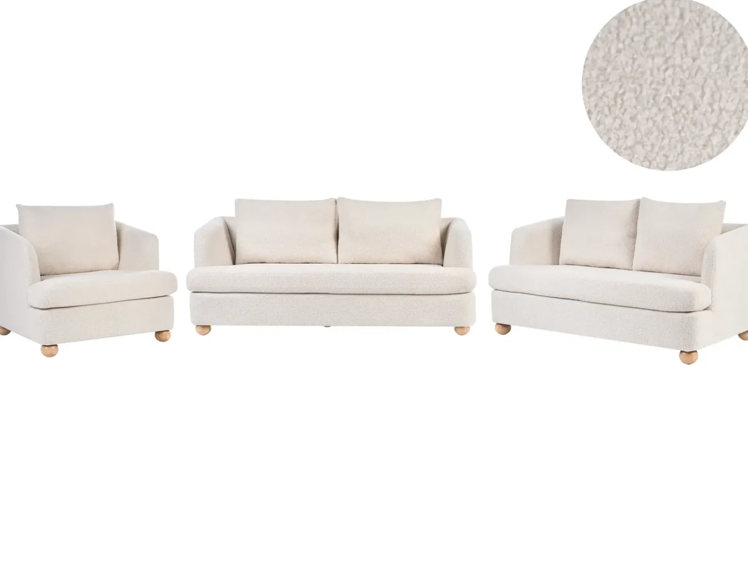 Set da salotto 6 posti RATTVIK Bouclé Bianco sporco