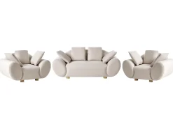 Set da salotto 4 posti RINGEL Tessuto Beige chiaro