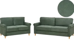 Set da salotto 5 posti RONNEBY Velluto a coste Verde scuro