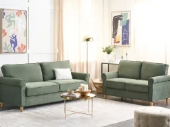 Set da salotto 5 posti RONNEBY Velluto a coste Verde scuro
