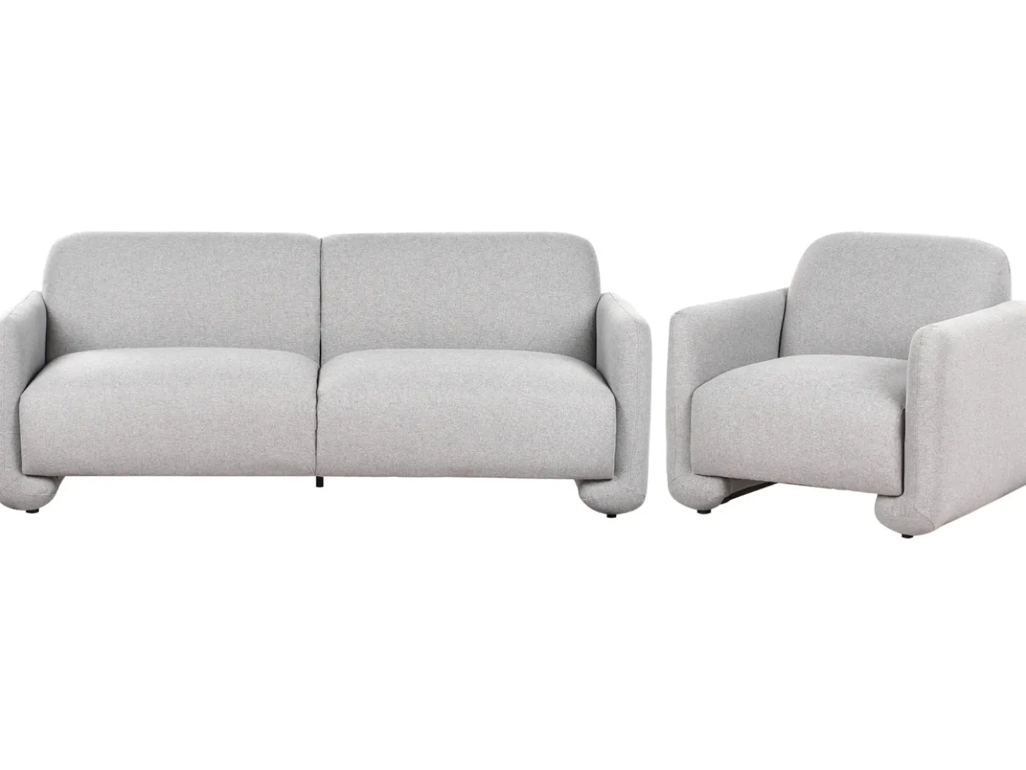 Set da salotto 4 posti SALAND Tessuto Grigio