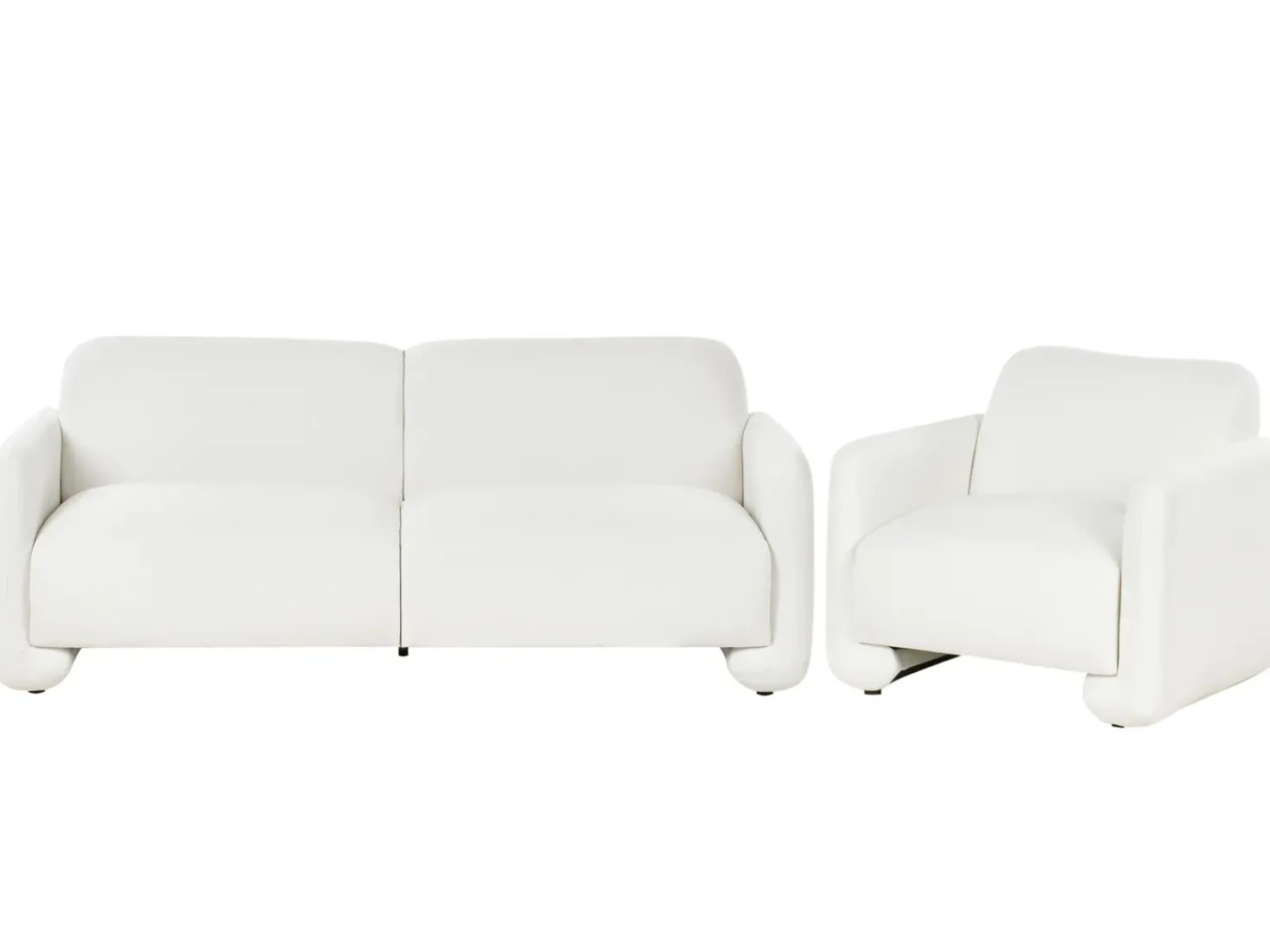 Set da salotto 4 posti SALAND Tessuto Bianco