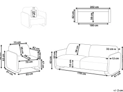 Set da salotto 4 posti SALAND Tessuto Bianco